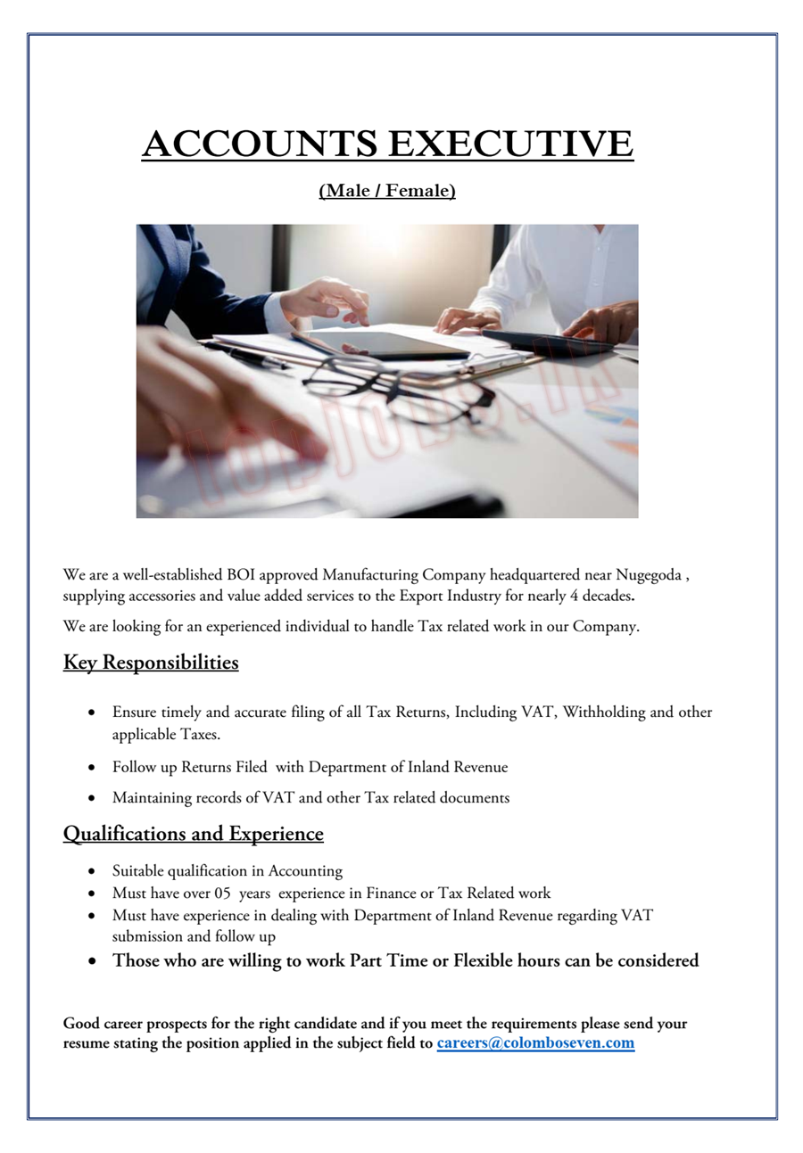 Accounts Executive (Male | Female)