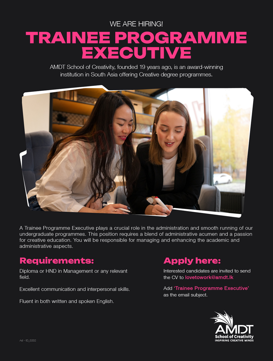  Trainee Programme Executive AMDT School of Creativity