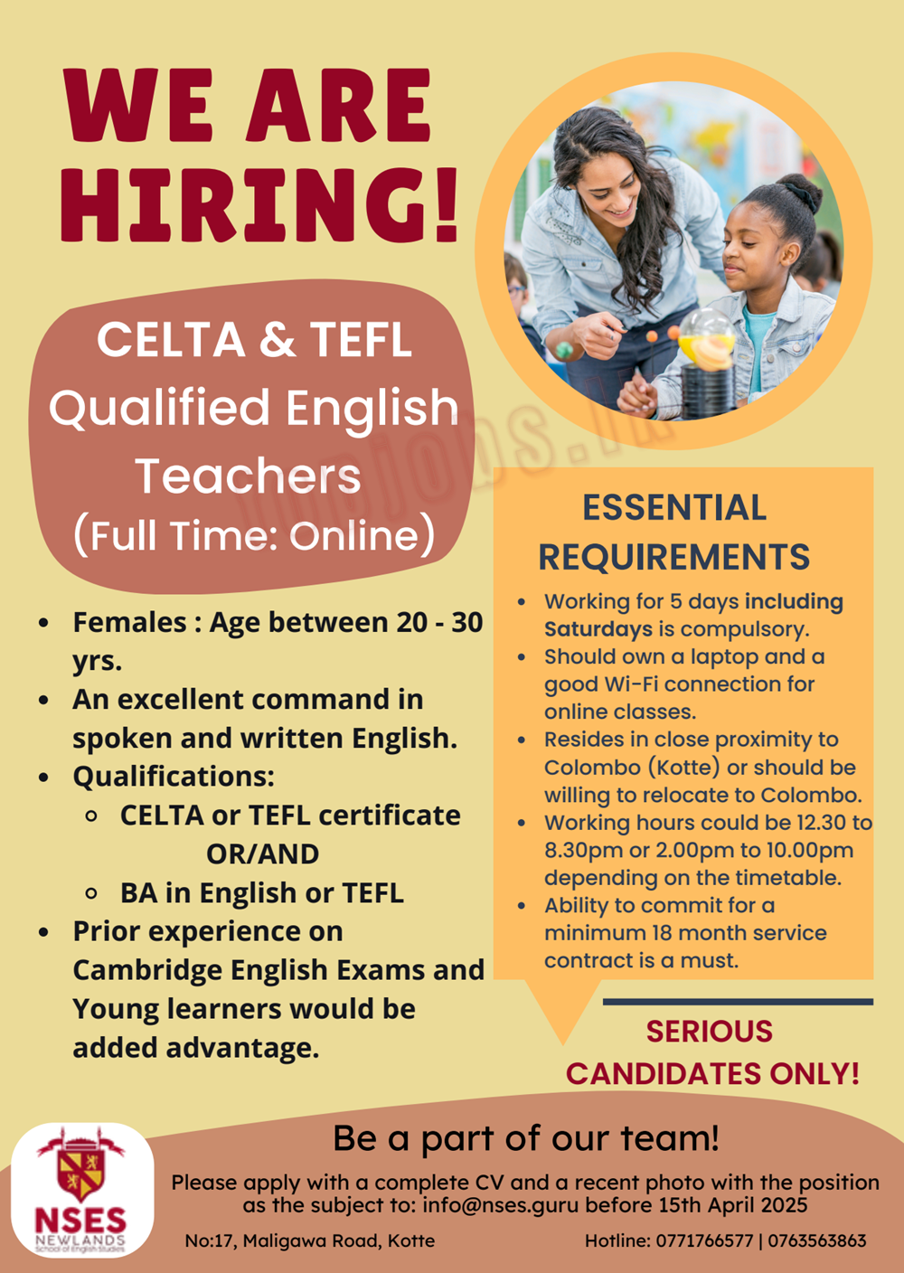 CELTA & TEFL Qualified English Teachers (Full Time - Online)