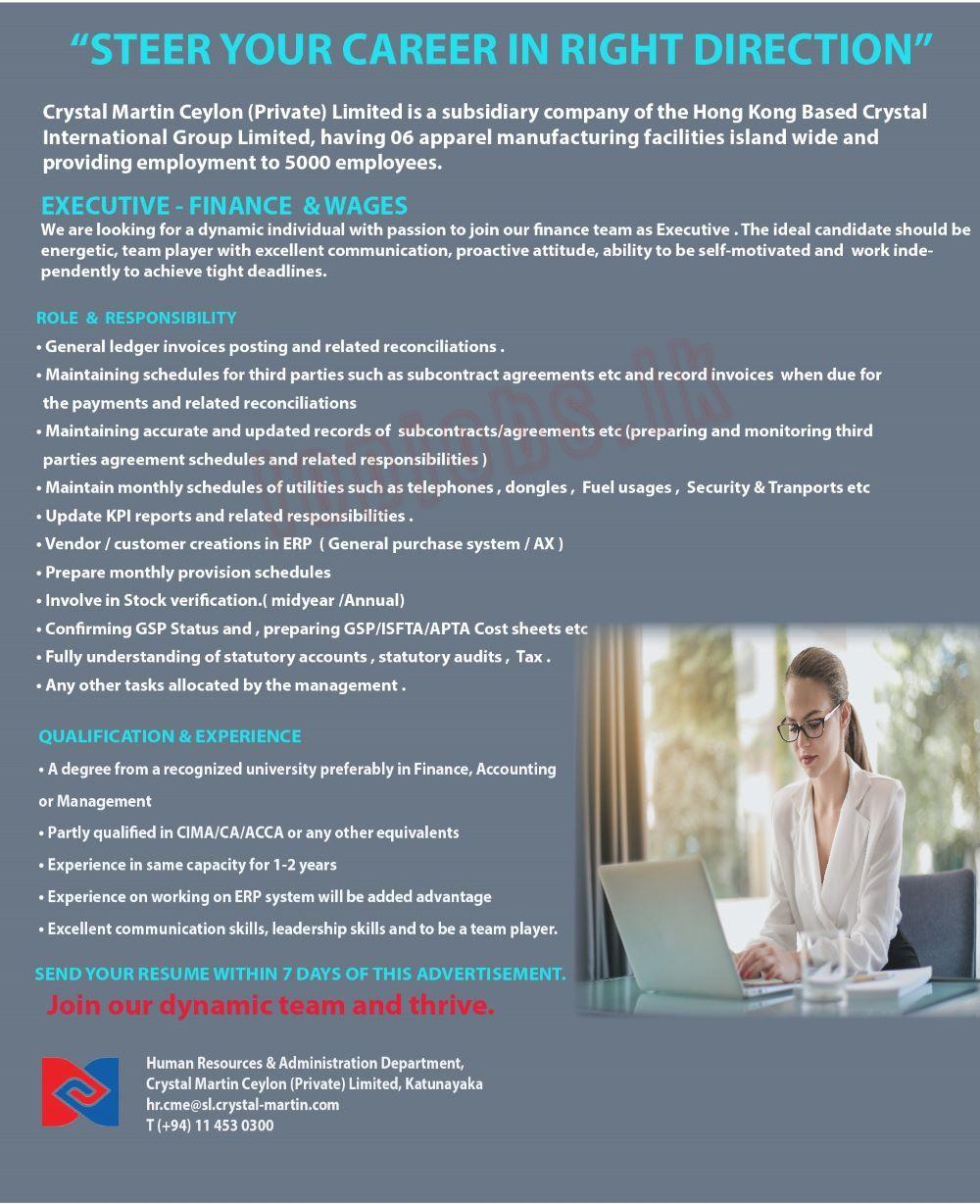 Executive - Finance & Wages