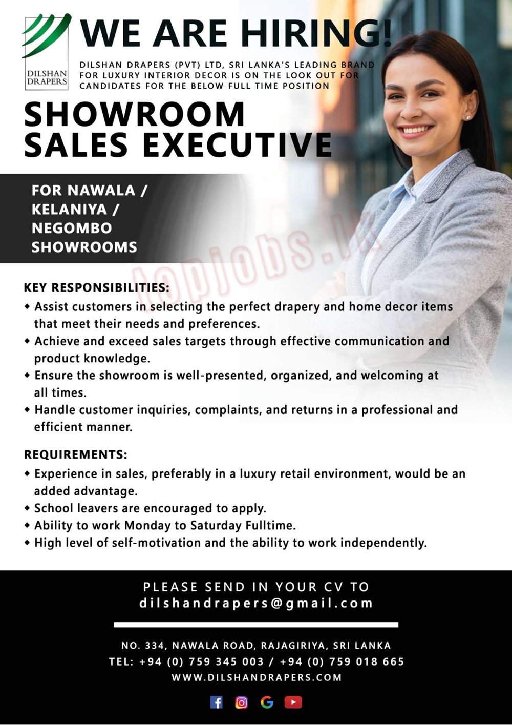 Showroom Sales Executive - Nawala | Kelaniya | Negombo