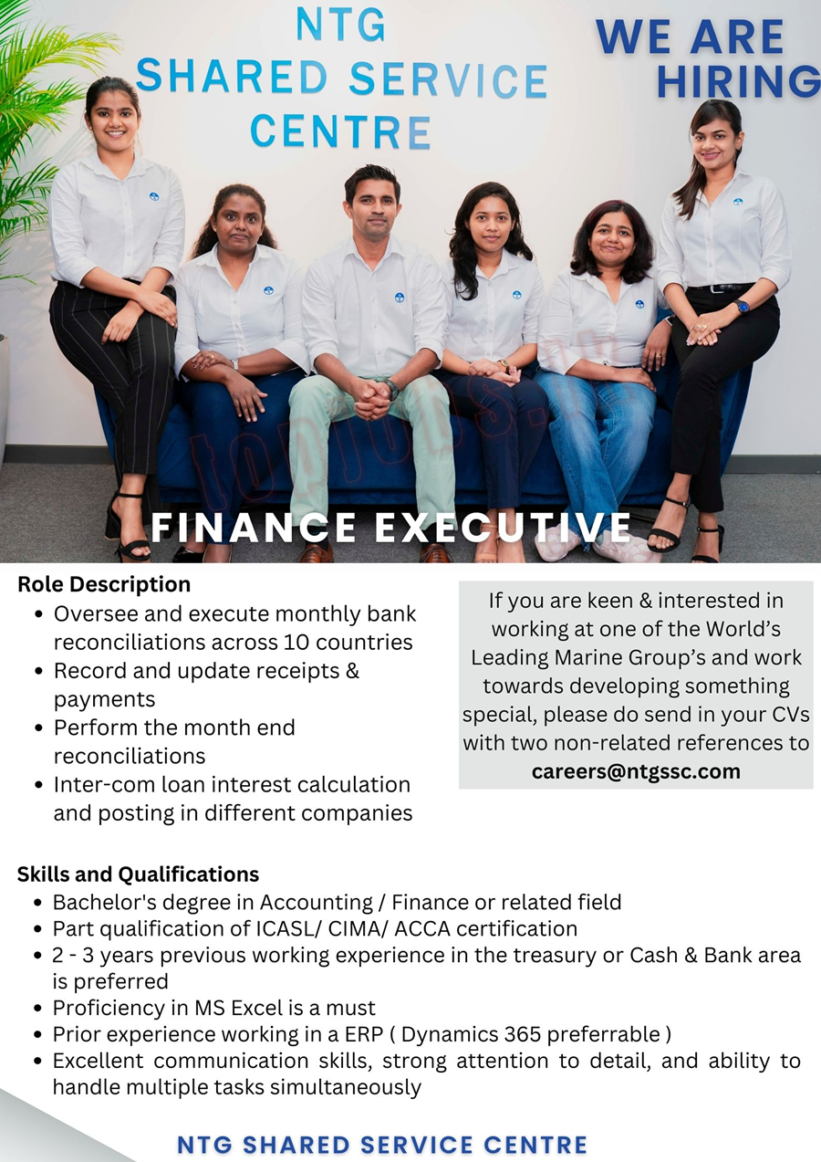  Finance Executive NTG Shared Services Centre