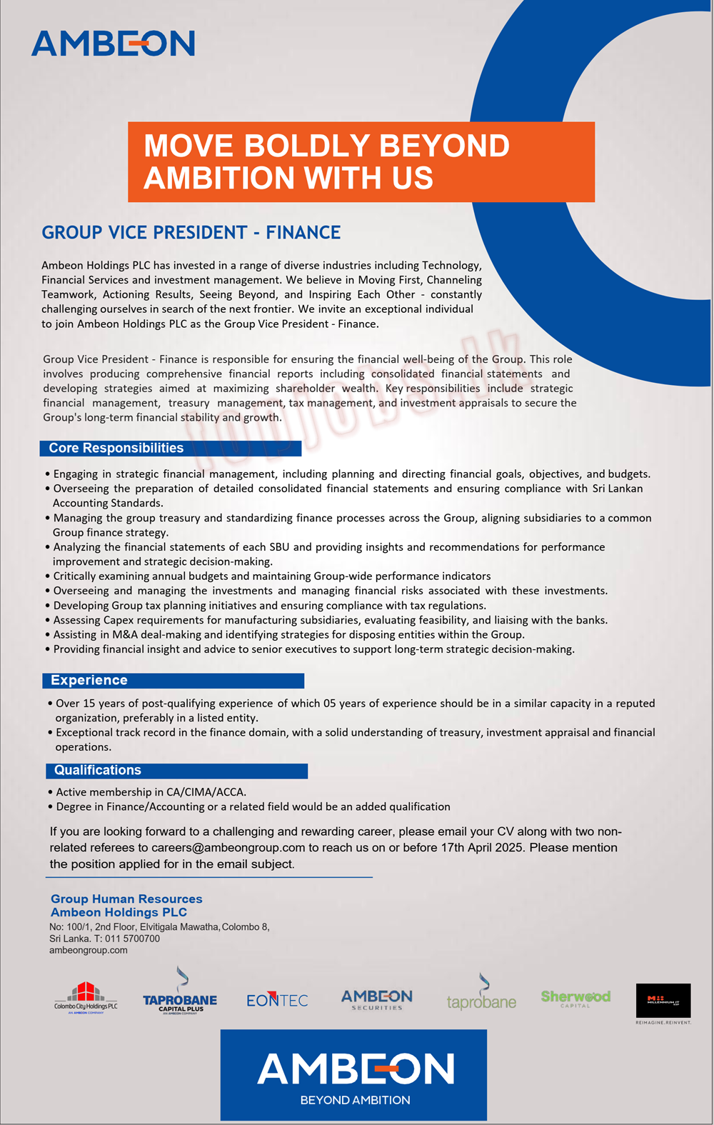 Group Vice President - Finance
