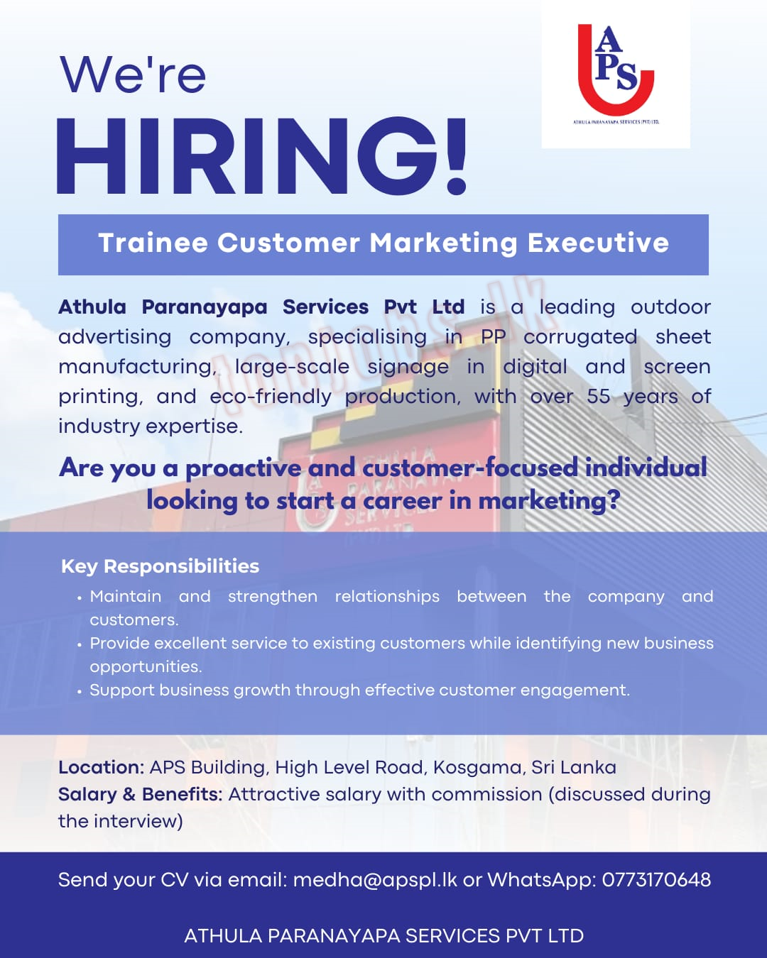 Trainee Customer Marketing Executive