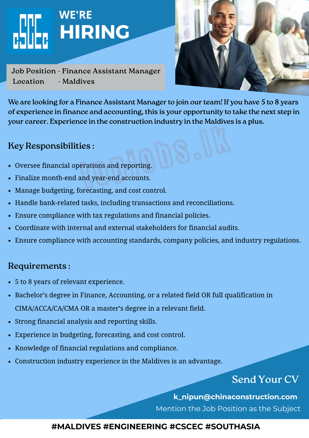 Finance Assistant Manager - Maldives