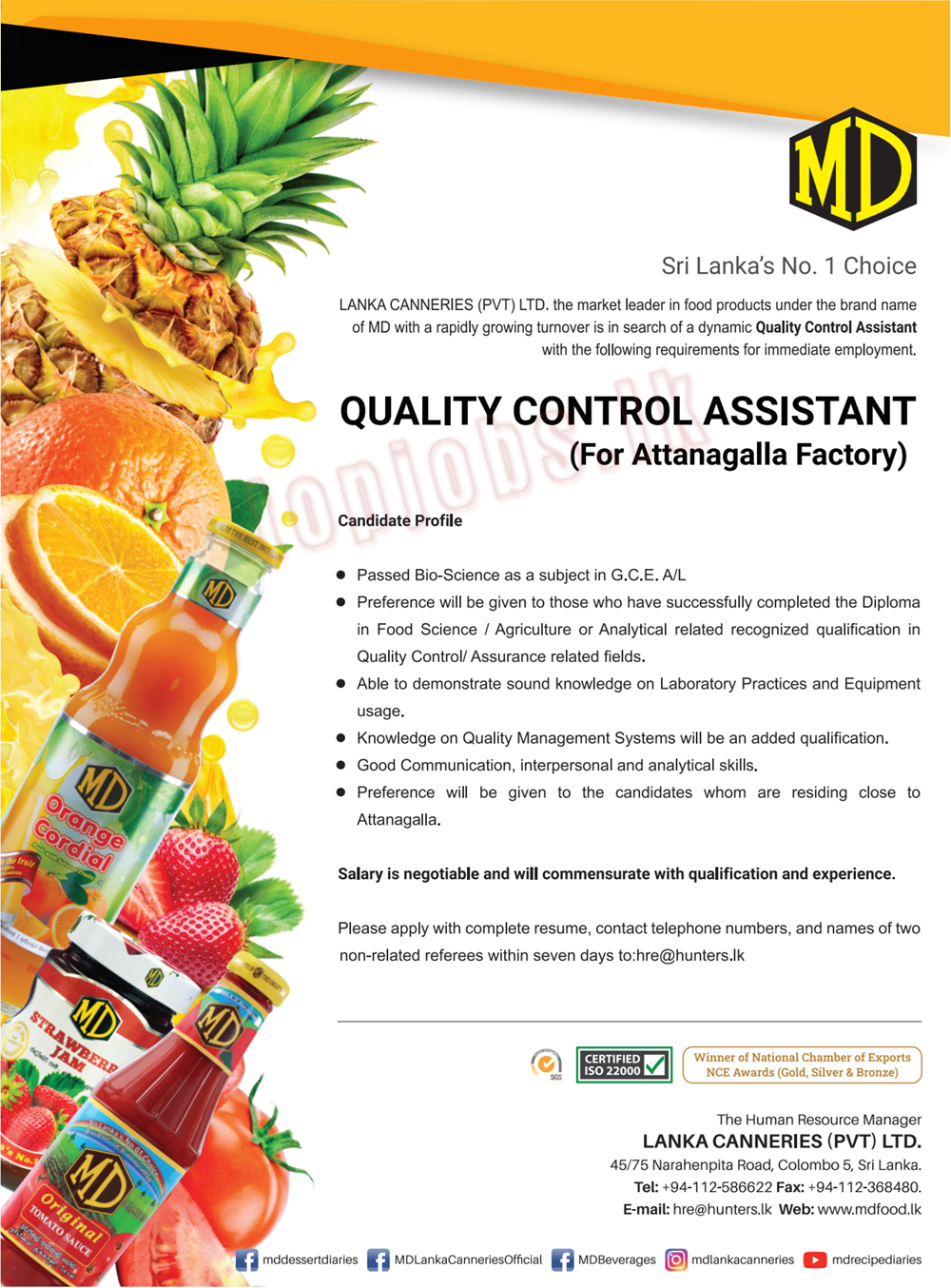 Quality Control Assistant (Attanagalla)