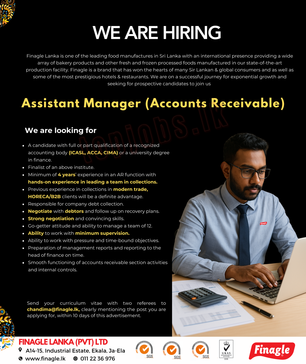 Assistant Manager (Accounts Receivable)