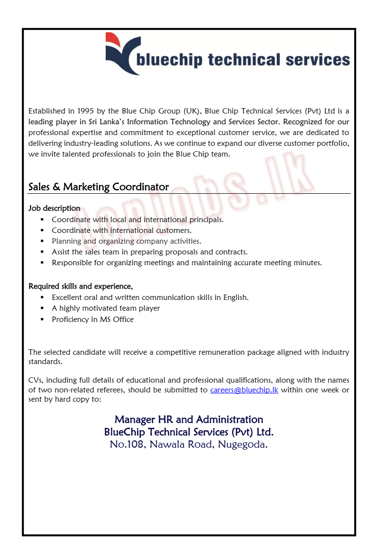 Sales & Marketing Coordinator