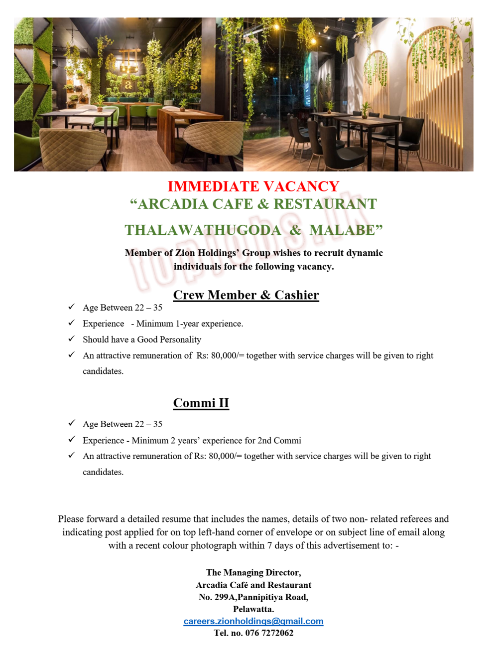 Crew Member | Cashier | Commi II